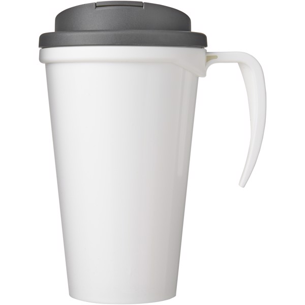 Mug isolant Brite-Americano® grande 350ml avec couvercle anti fuite - Blanc / Gris