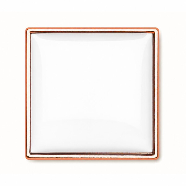 Square metal lapel pin with doming - Copper