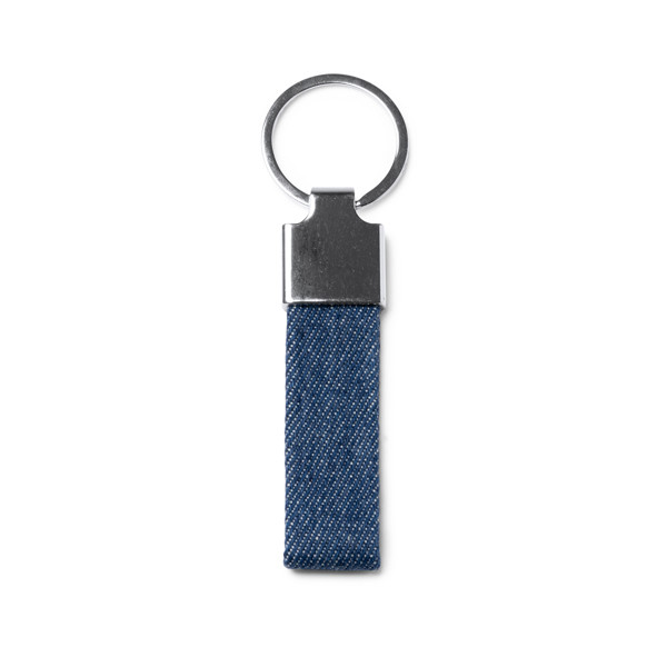 Personalized denim fabric keyring