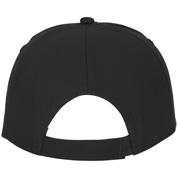 Boné de algodão 5 painéis com reforço e fecho aderente de 175 g/m² Feniks - Preto liso