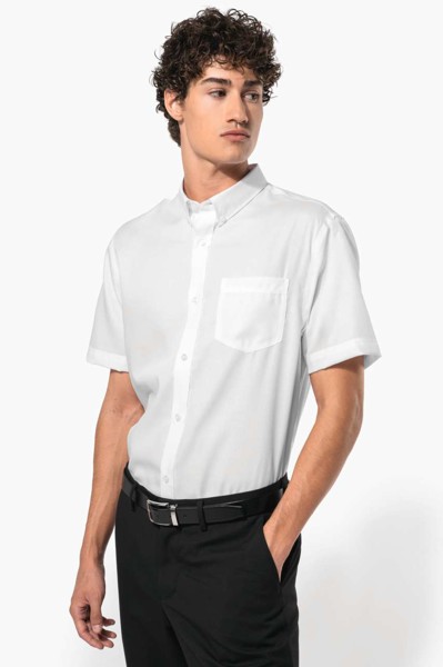 Men's Short-Sleeved Non-Iron Shirt - White / L