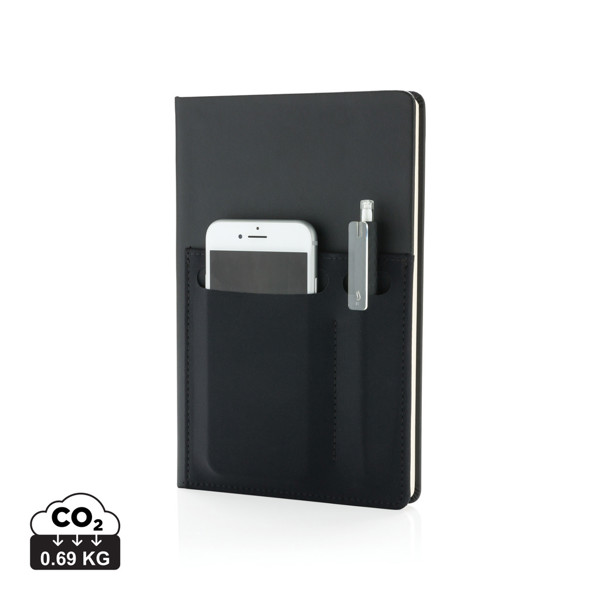 Carnet de notes A5 avec pochettes - Noir