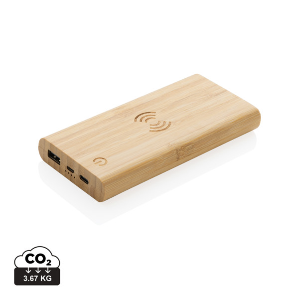 Bambusov bežični powerbank 8.000 mAh, 5W