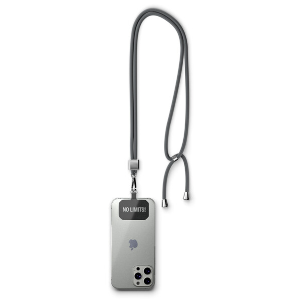Crossbody, trendy 2-tone cord phone holder made of polyester - Medium Scarlet Red / Silver accessories