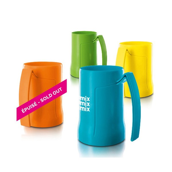 MUG CHOPE DE BIERE PLASTIQUE (ABS) 50 cl RAS BORD - Beige fonce