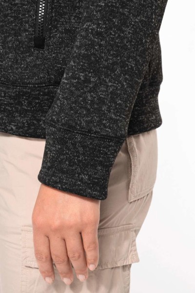 Ladies' Full Zip Heather Jacket - Dark Khaki Melange / L