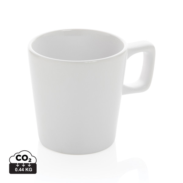 Moderne Keramik Kaffeetasse, 300ml - Weiß / Weiß