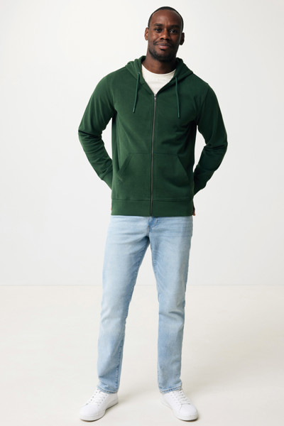 Mikina na zips s kapucňou Iqoniq Abisko z recykl. bavlny - Forest Green / L