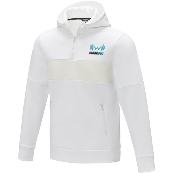 Sayan men's half zip anorak hooded sweater - White / XL