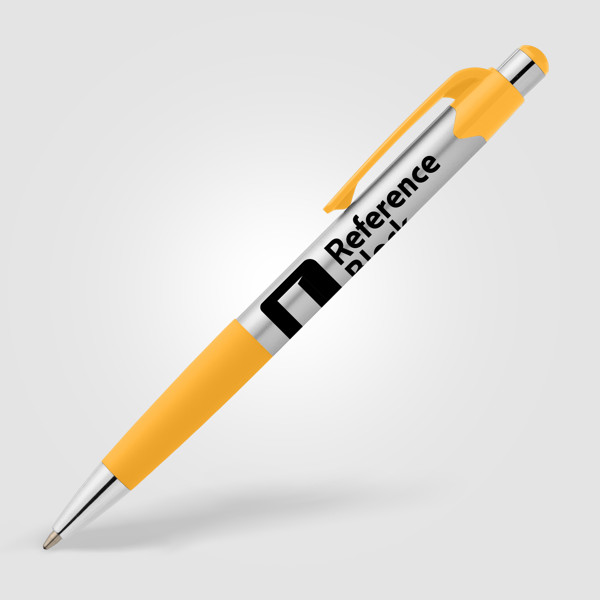 Smoothy Recycled Plastic Colour Grip Pen - Yellow / Silkscreen