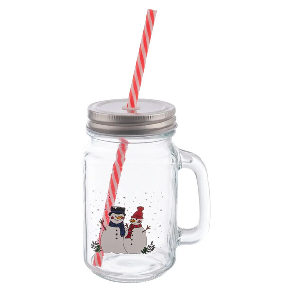Pohár Straw viečko+slamka SNEHULIAK 0,5 l