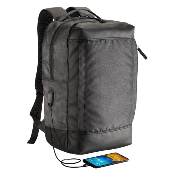 Zaino Porta Pc In Poliestere Riciclato Con Tintura Ecologica - Grigio