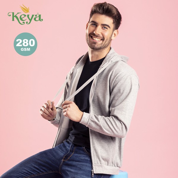Sweatshirt com Capuz + Fecho Adulto "keya" SWZ280 - Preto / XXXL
