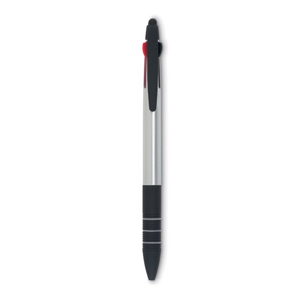 Stylo bille stylet 3 couleurs Multipen - Argent