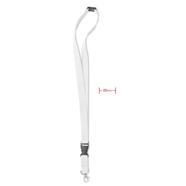High Quality satin lanyards with metal hook + safety break  + Buckle - 20mm Width