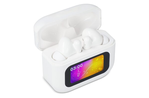 Écouteurs sans fil ANC avec écran tactile LCD - Blanc