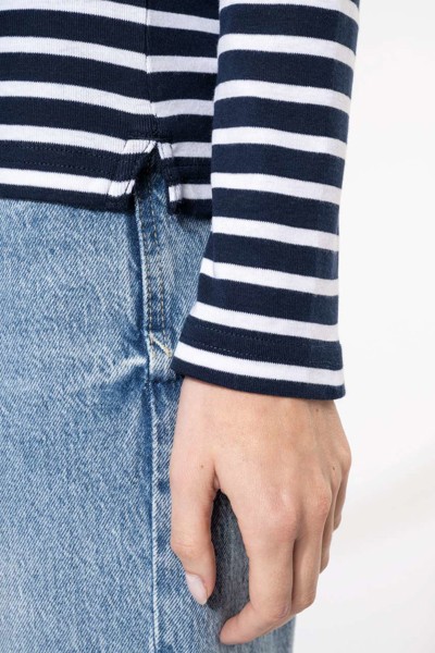 Ladies’ Long-Sleeved Breton Stripe Top - S