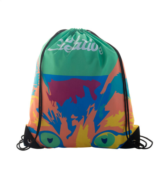 Sac à cordon personnalisé CreaDraw Plus - Noir / Blanc