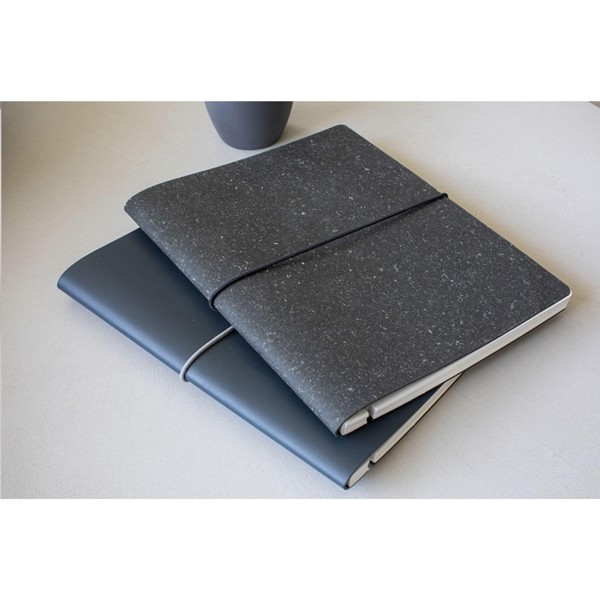 Recycled Leather Refillable Paper Notebook A5 - Black