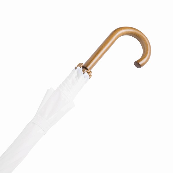 Automatic Wooden Stick Umbrella Tango - White