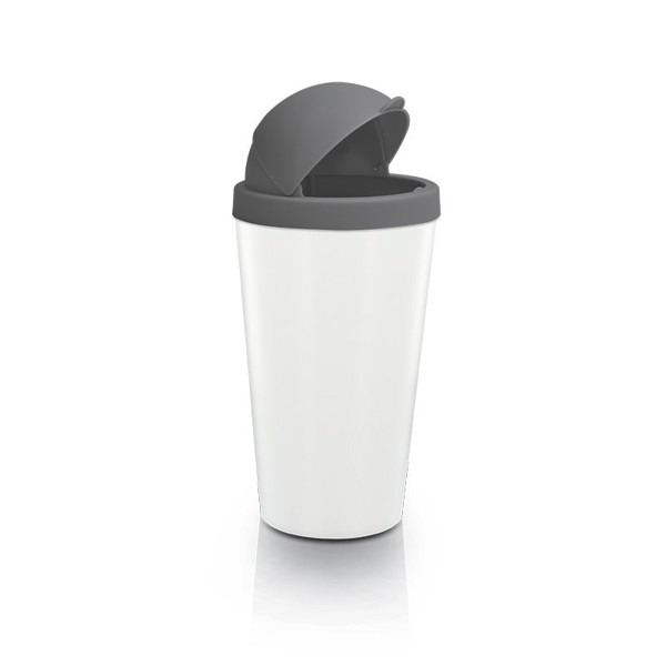 COUVERCLE DE POUBELLE  + GOBELET 60 CL - Blanc opaque