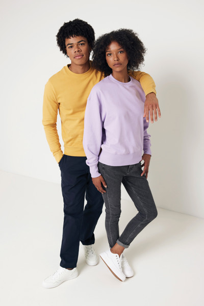 Sweater à col rond en coton recyclé Iqoniq Kruger - Lavender / S