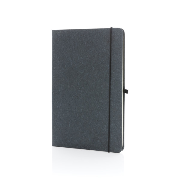 A5 hardcover notesbog GRS genanvendt læder, grå -