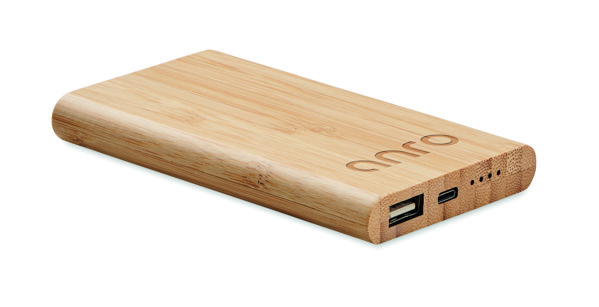 Arenapower C bamboo power bank, 4000 mAh, Type-C
