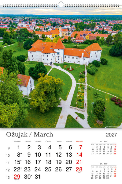 Okomiti zidni kalendar – Hrvatska / Croatia