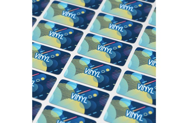 Vinyl Sticker Rectangle 40x20mm - White