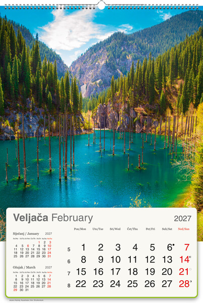 Okomiti zidni kalendar – Planet Zemlja