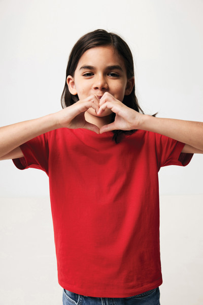T-shirt pour enfants en coton recyclé IQONIQ Koli - Rouge / 1112