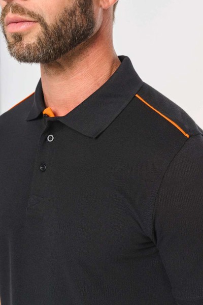 Muška kontrastna polo majica kratkih rukava Daytoday - Bijela / Navy / 3XL