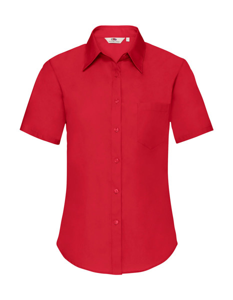 Ladies Poplin Shirt - Red / 3XL
