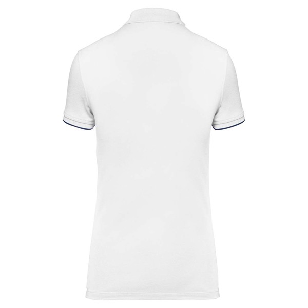 Ladies' Short-Sleeved Contrasting Daytoday Polo Shirt - White / Navy / 2XL