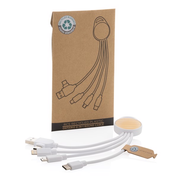 XD - RCS recycled plastic Ontario 6-in-1 round cable