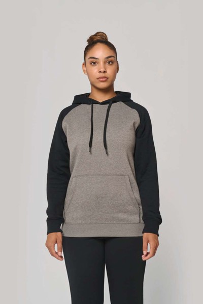 Adult Two-Tone Hooded Sweatshirt - Grey Heather / Sporty Navy / XS