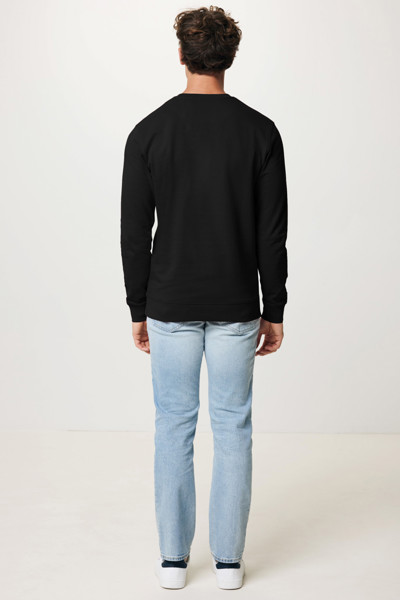 Sweater à col rond en coton recyclé Iqoniq Zion - Noir / L