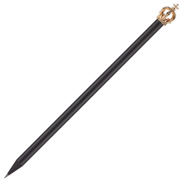 Bleistift mit Metallkrone - Gold (Kaiser / Krone)