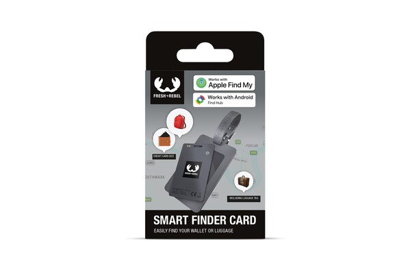 Fresh 'n Rebel Card Finder with Luggage Tag for Apple and Google - Dark Grey