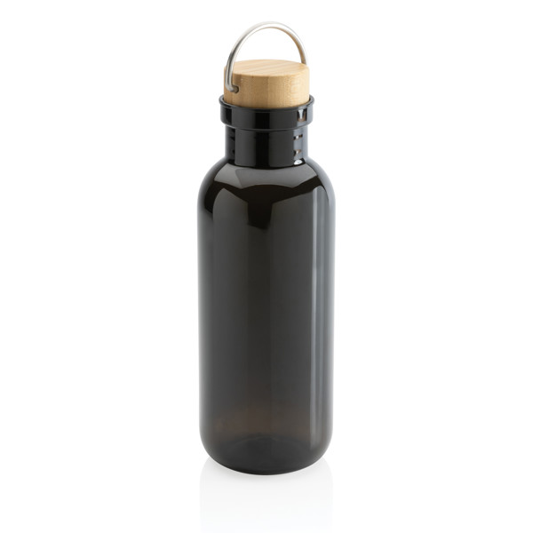 RCS RPET bottle with bamboo lid and handle - Black
