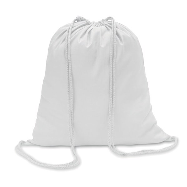 100gr/m² cotton drawstring bag Colored - White