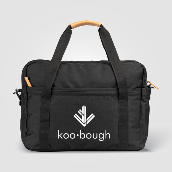 Lund - 600D rPET Briefcase - Black / Heat transfer