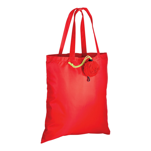 190T Polyester, Rose-Shaped Foldable Shopping Bag With Plastic Snap Hook