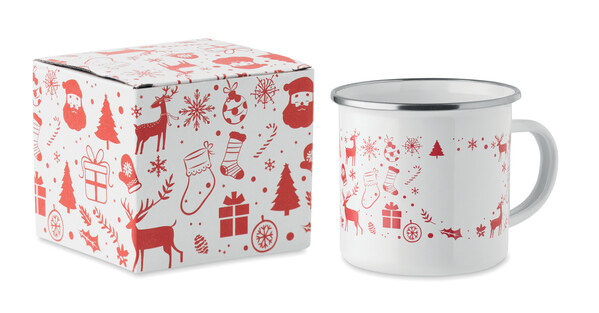 Christmas enamel mug 300ml Seasomel - White