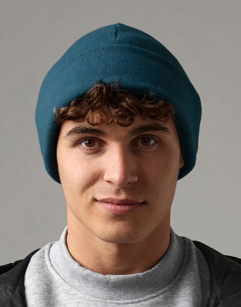 Berretto Con Risvolto In Pile Recycled - Steel Grey / ONE SIZE