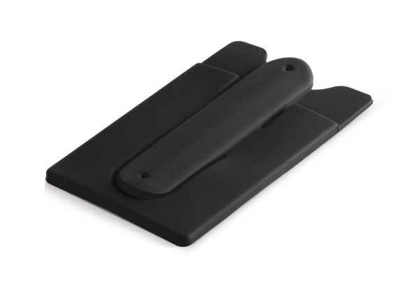 CARVER. Silicone card holder and smartphone holder - Black