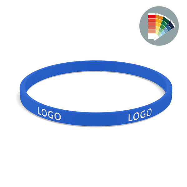 Customised silicone wristbands (5mm width) - 20x0.5x0.2cm