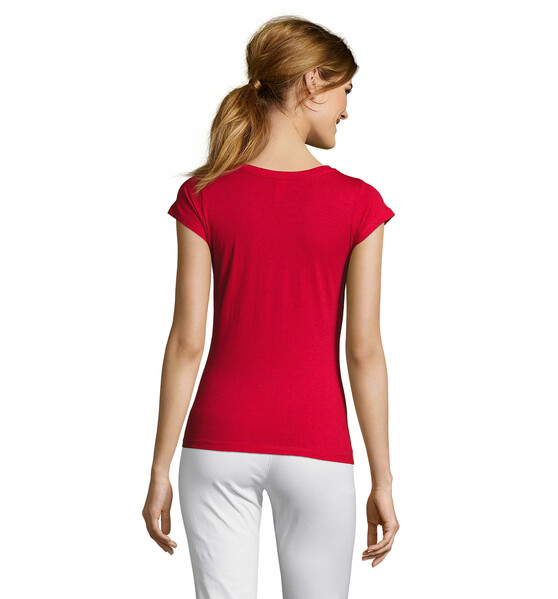 MOON Damski T-SHIRT 150g - Czerwony / S