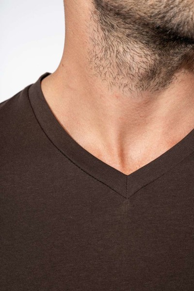 Muška majica kratkih rukava s V-izrezom - Bijela / M